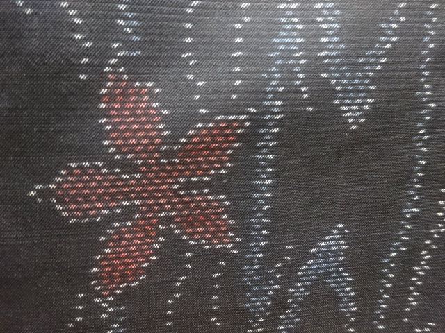JAPANESE KIMONO / ANTIQUE KIMONO / SILK / DORO OSHIMA TSUMUGI / WOVEN FLOWER